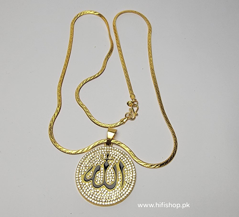 Allah Pendant - Round Zircon
