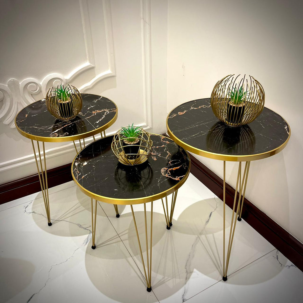 Set of 3 Modern Coffee Table – Nesting End Table & Side Table Set for Stylish Living