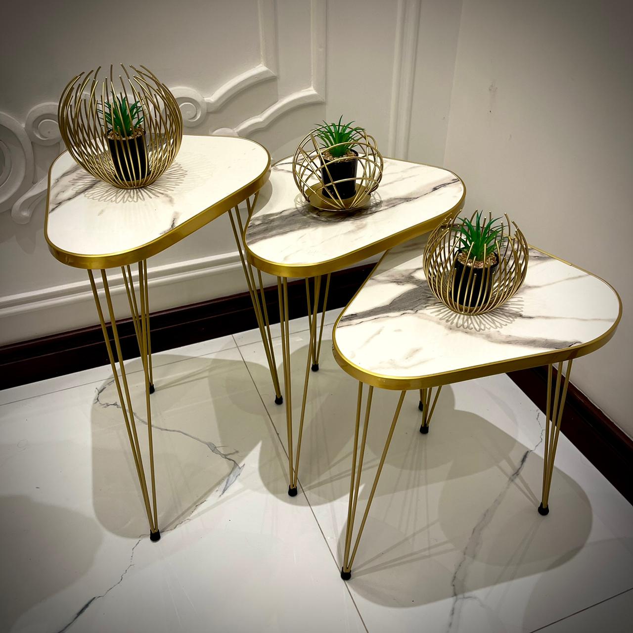 Set of 3 Modern Coffee Table – Nesting End Table & Side Table Set for Stylish Living