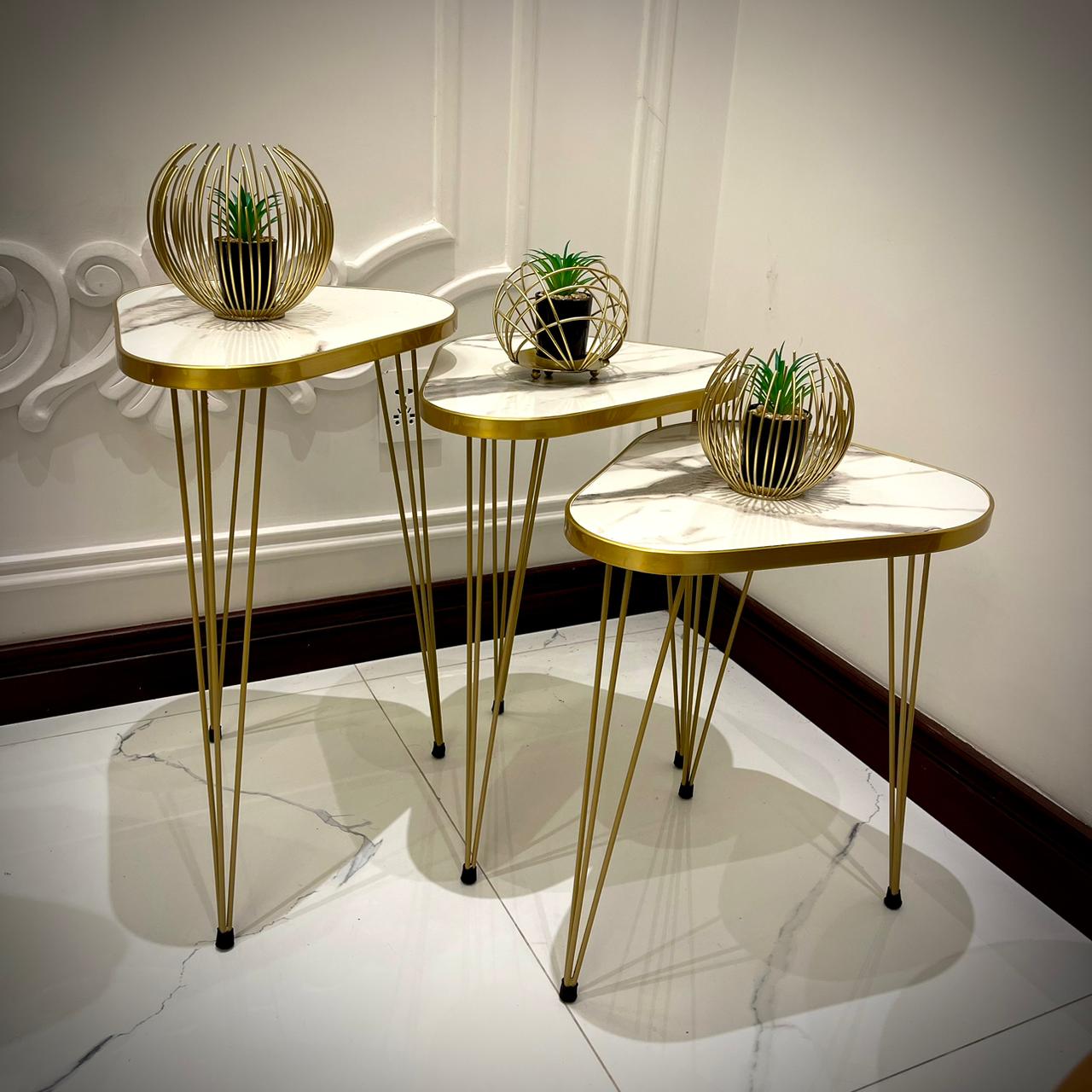 Set of 3 Modern Coffee Table – Nesting End Table & Side Table Set for Stylish Living