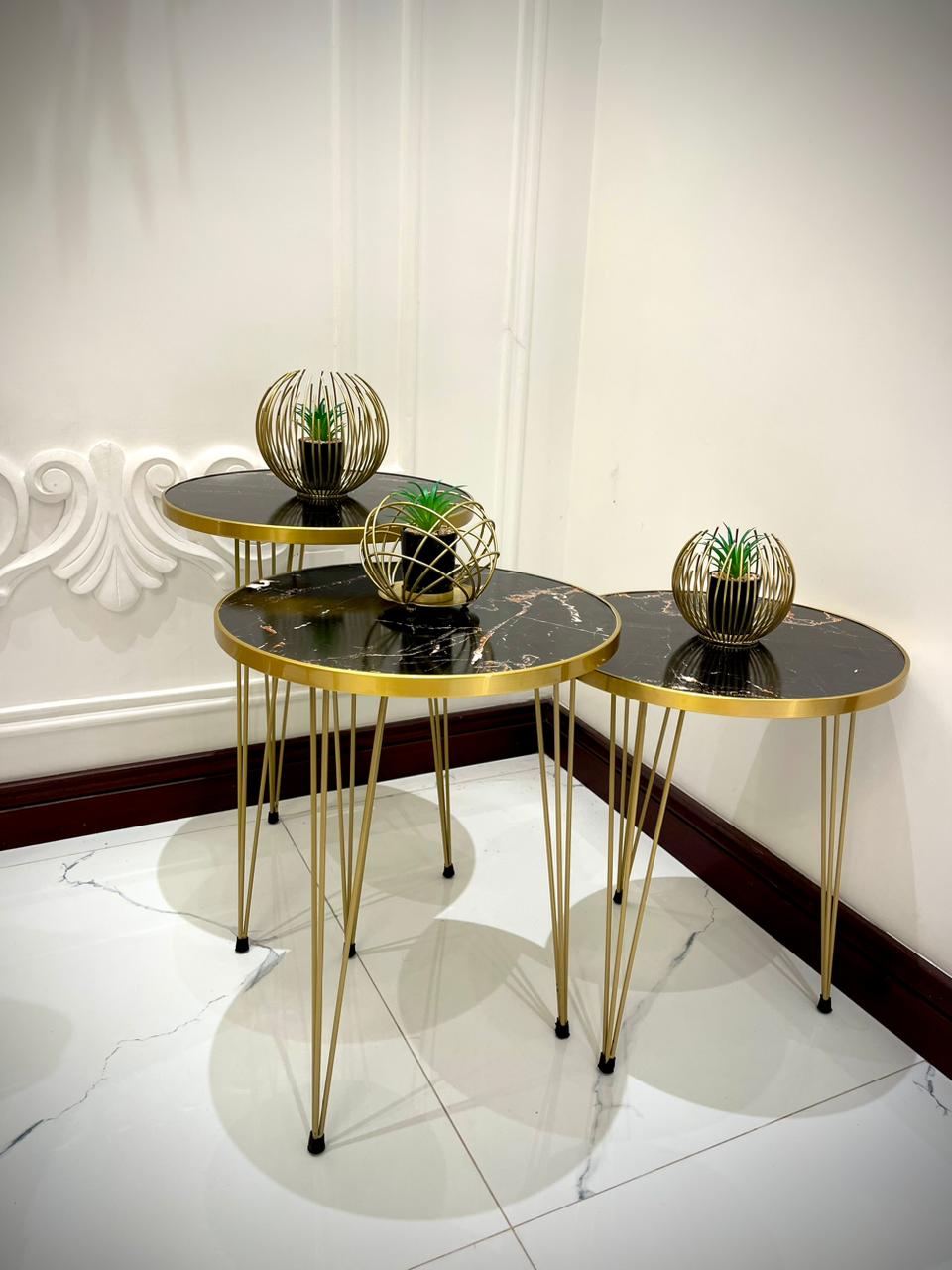 Set of 3 Modern Coffee Table – Nesting End Table & Side Table Set for Stylish Living