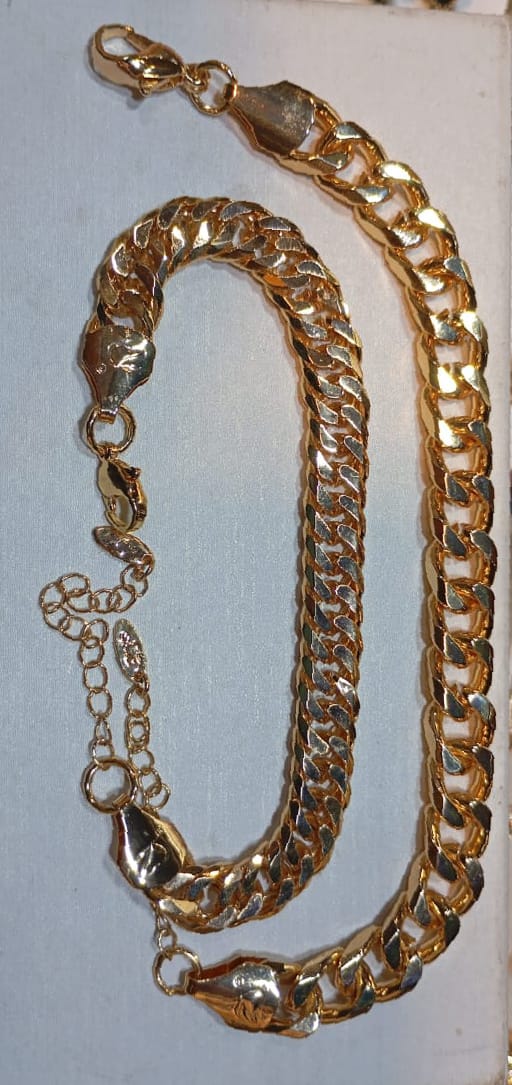 Luxury 1CT Plated Orignal Gold Heavy 10MM Miami Curb Link Cuban Mens Hand Braclet (Combo)