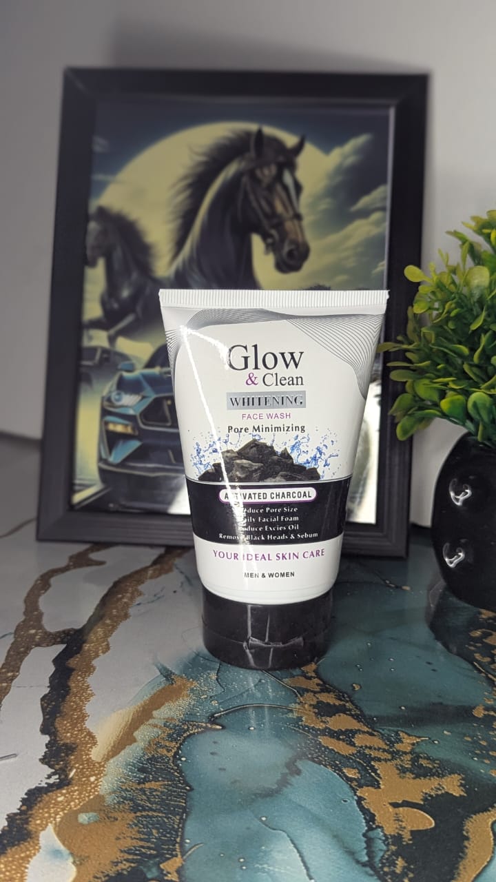 GLOW & CLEAN- Whitening Face Wash Charcoal Men & Women -120Ml <AllowTo Open>