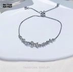 SHINY PINK CRYSTAL CHERRY BLOSSOM BRACELET MOON BOW FLOWERS ZIRCON GIRL JEWELRY